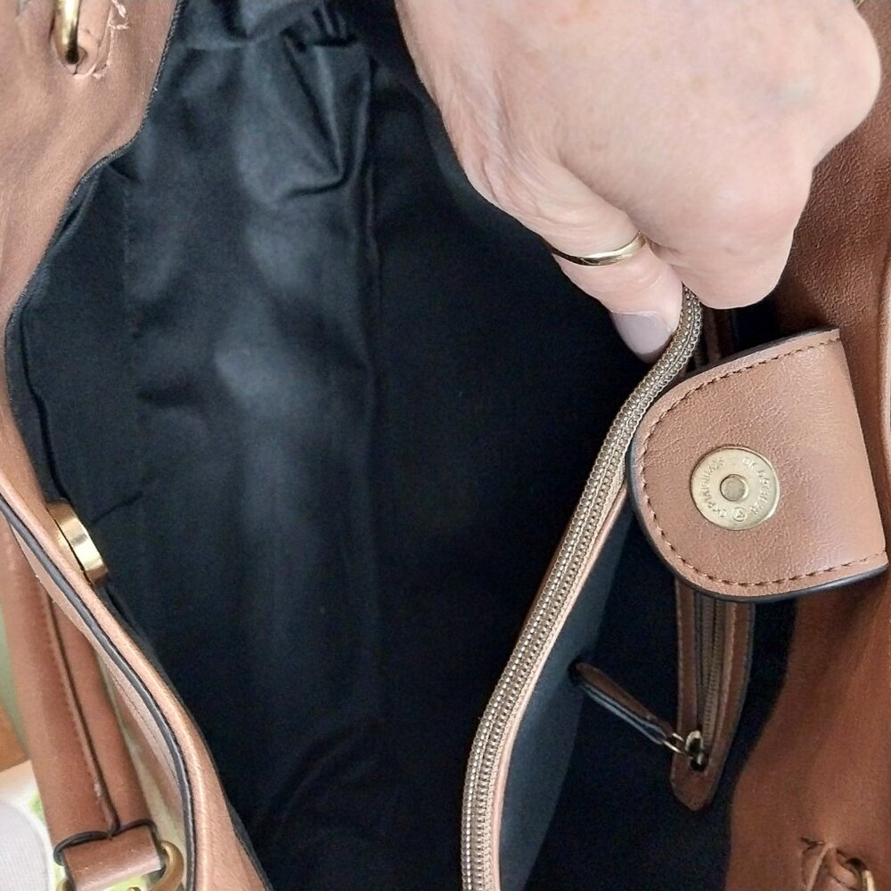 3356 Large Mondani New York Tote Bag In Tan Leather. - Picture 7 of 8